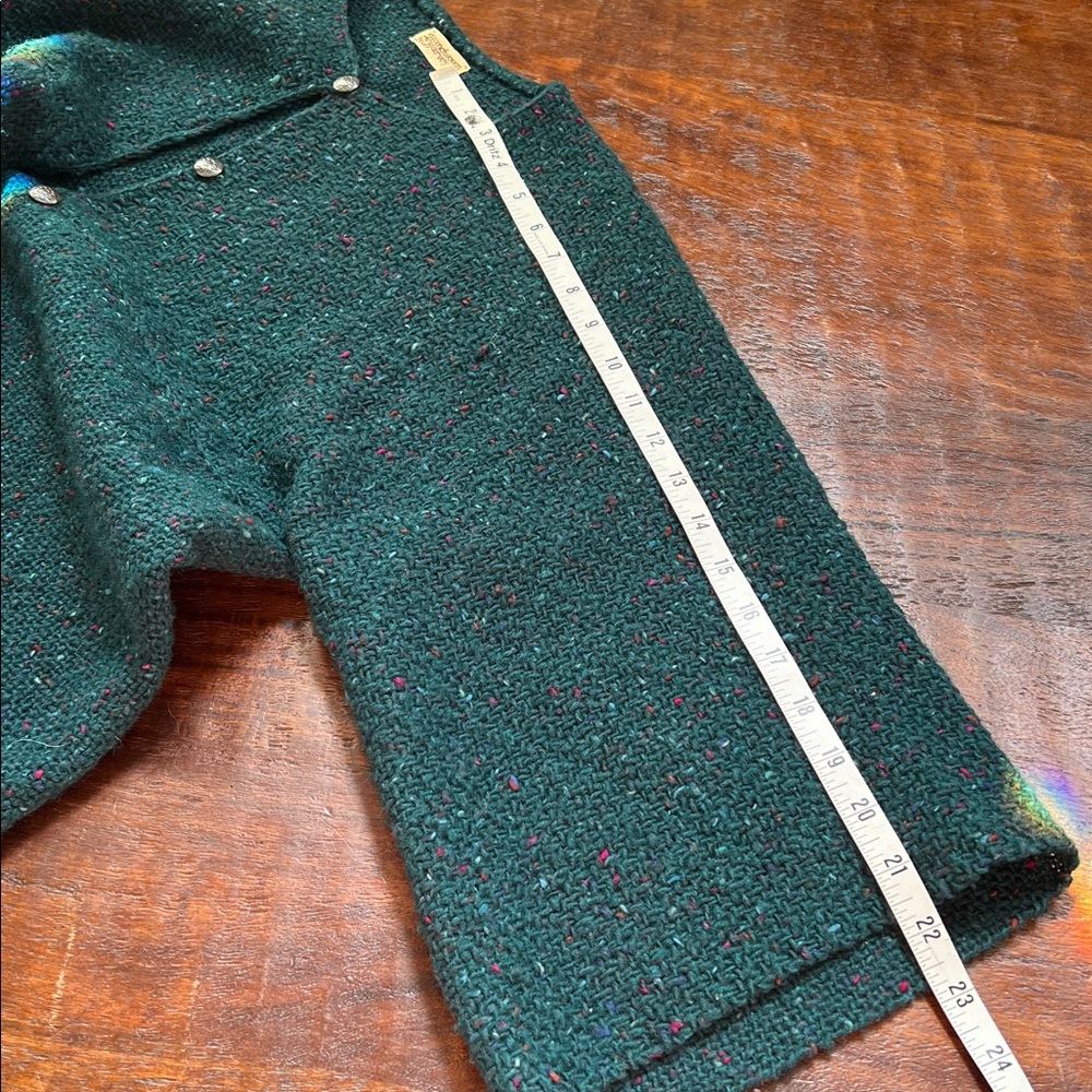HANDWOVEN BY HARVY Artisanal Buttoned Cardigan Dark Teal Multi Confetti Speck OS - Picture 6 of 9